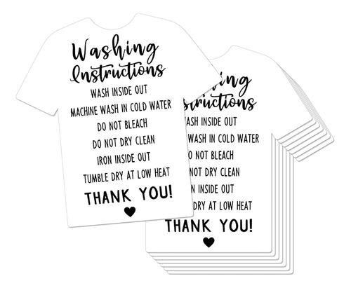 50 Tarjetas De Instrucciones Para Lavar Camisetas - Instrucc