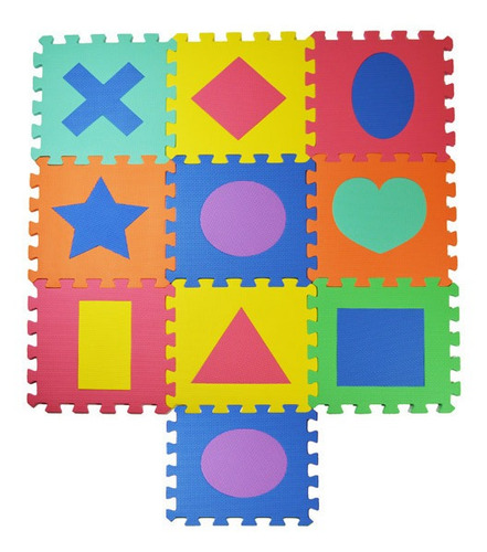 Imagen 4 de 4 de Alfombra Piso Goma Foami Bebes Niños Gruesa 10 Piezas