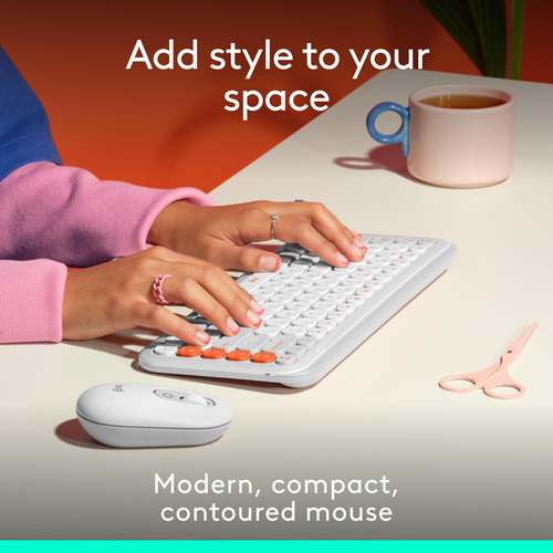 Ratón Bluetooth Inalámbrico Logitech Pop Compact Blanquecino