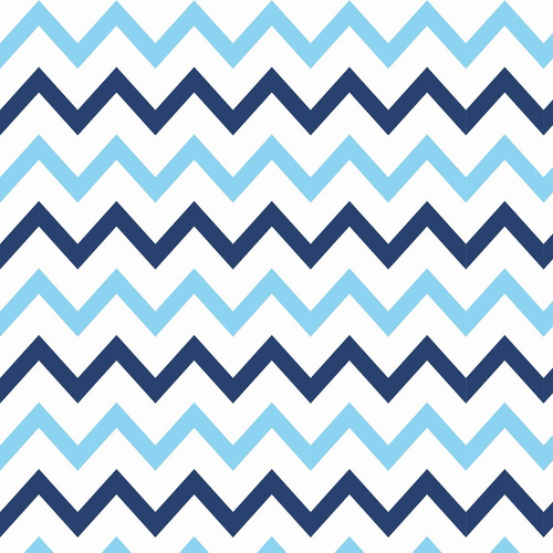 Papel Adesivo Vinil Zig-zag Dois Tons Azul Fundo Branco