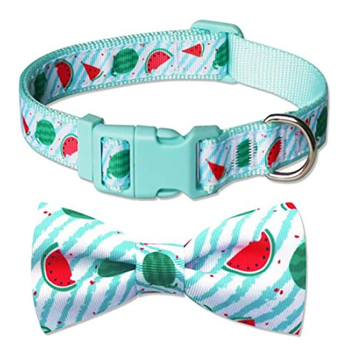 Collares De Perro Azuza Bowtie Con Lindos Patrones De Frutas