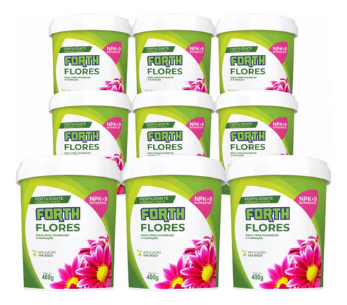 Kit 10 Fertilizante Adubo Forth Flores 400 Gramas