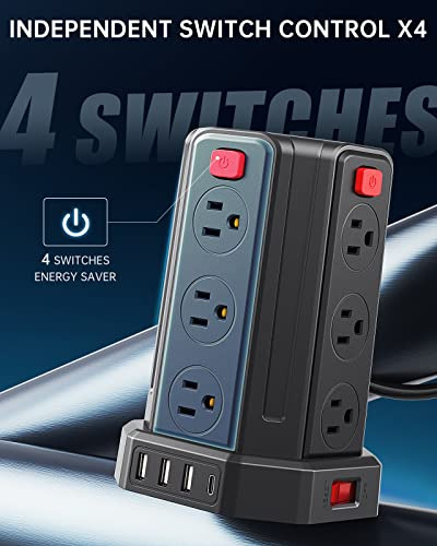 Multicontacto Regleta De Enchufes Con Usb 16.4ft Protector D