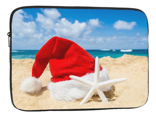 Sombrero Papa Noel Playa Bolsa Para Computadora Portatil Mar