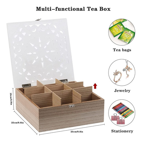 Organizador De Caja De Té, Contenedor Para Bolsitas De Té, 9