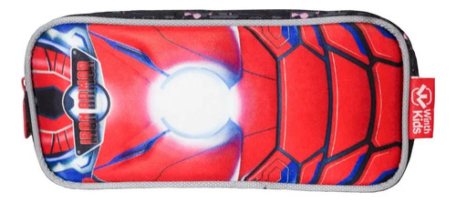 Estojo Escolar Homem De Ferro Herói Marvel Porta Lápis Cor Preto/vermelho