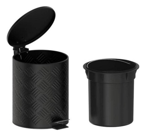 Bote Basura Con Pedal 5 Lts Negro Baño