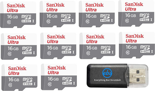 Tarjeta De Memoria Sandisk Ultra 16gb 10-pack + Lector Sd