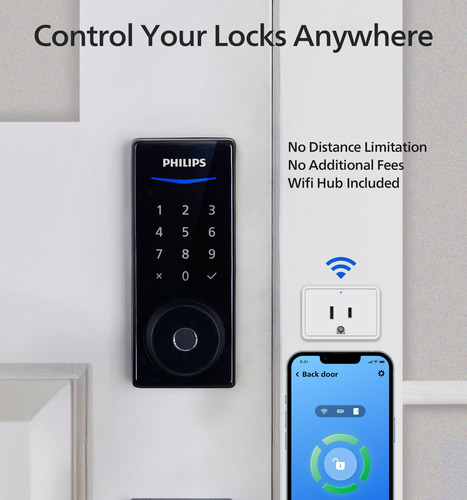 Cerradura De Puerta Inteligente Philips Wi-fi Entrada Sin Ll