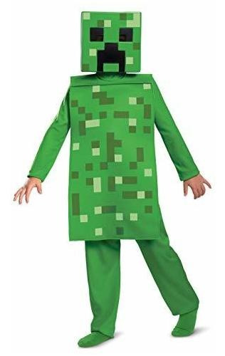 Disfraz Mono De Minecraft Creeper Para Niños Verde, L (10-12