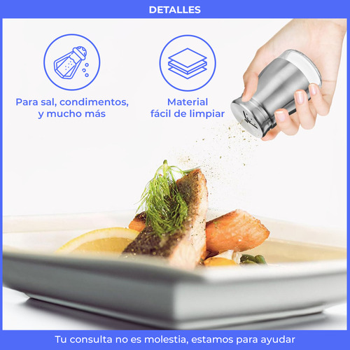 Pack X 10 Salero Vidrio Dosificador Aluminio Chico Pimentero