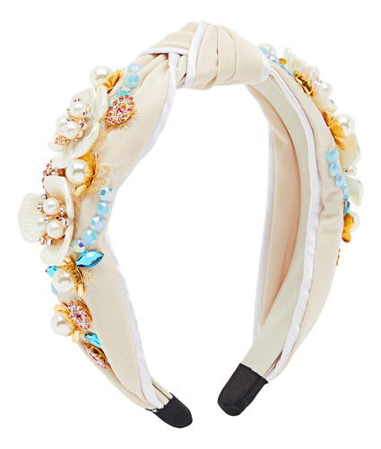 Diadema Con Nudo Trenzado Para Mujer, Diseo Floral De Cuenta