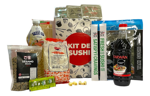 Kit Sushi Pareja + Alga + Arroz +  Wasabi + 11 Productos