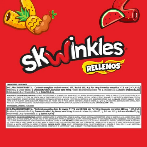 Skwinkles Rellenos De Tamarindo 12 Piña Y 12 Sandia 24 Pack