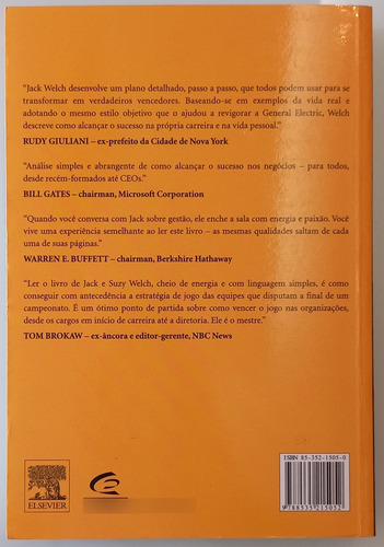 Livro Paixão Por Vencer - A Bíblia Do Sucesso , De Jack Welch Com Suzy Welch, Editora Campus (Usado)