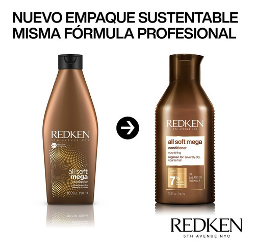 Imagen 3 de 9 de Acondicionador Para Cabello Muy Seco All Soft Mega 300 Ml