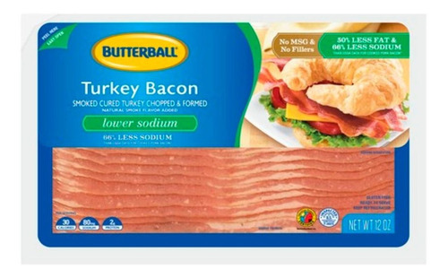 Tocino de Pavo Butterball Bajo en Sodio 340g