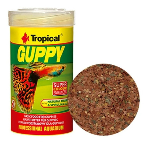 Ração Tropical Guppy 20g Para Guppy E Outros Peixes Pequenos