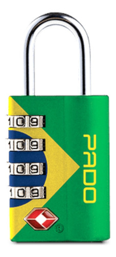Cadeado Pado Sm Executive Tsa 4 Segredos Bandeira Brasil 