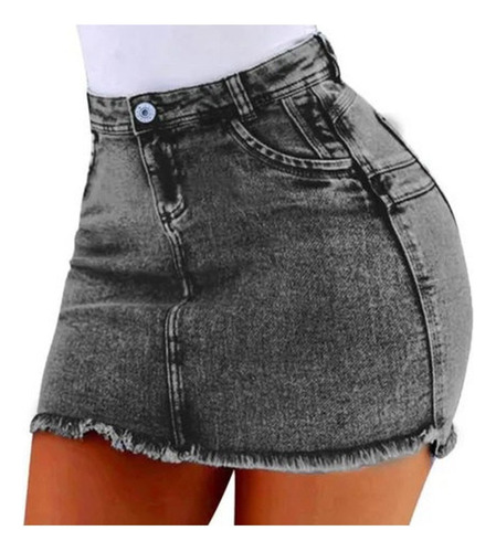 Minifalda Corta De Mezclilla Para Mujer [u]
