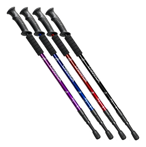 Baston De Tekking Senderismo 135cm Antishock Color Negro