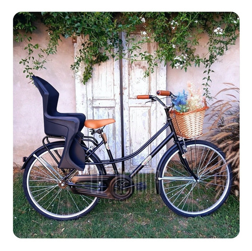 Bicicleta Vintage Dama Con Sillita Niños Y Canasto Mimbre!