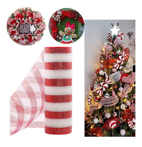 Cinta Navideña De 10 Yardas, Rollo Navideño