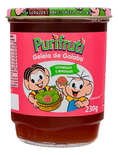 Geleia Goiaba Turma da Mônica Purifruti Vidro 230g