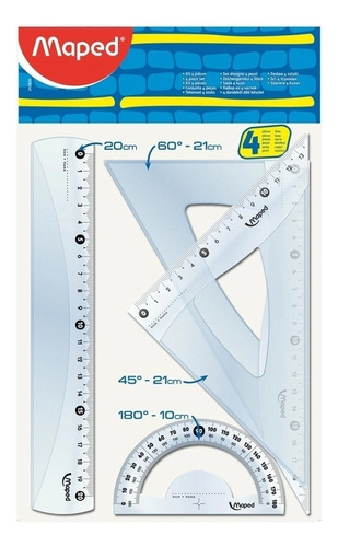 Set Maped De Geometria Blister X 4 Piezas Eco