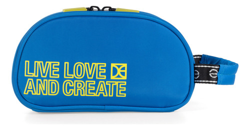 Neceser De Viaje Cloe Unisex Chico Textil Con Maneral Color Azul