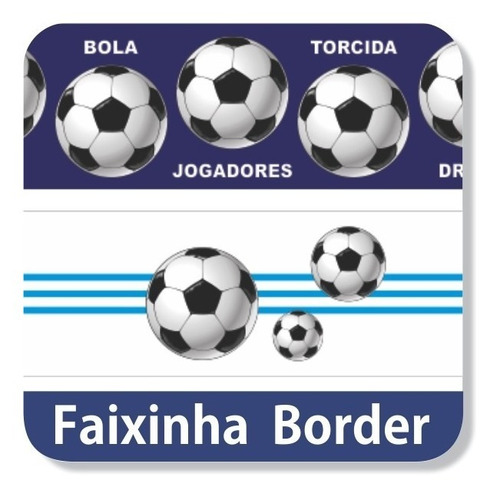 06 Faixas Adesivas Parede Border Esporte Futebol Soccer Gol