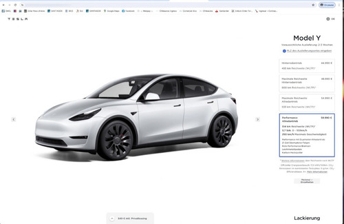 Tesla Model Y Performance Aleman