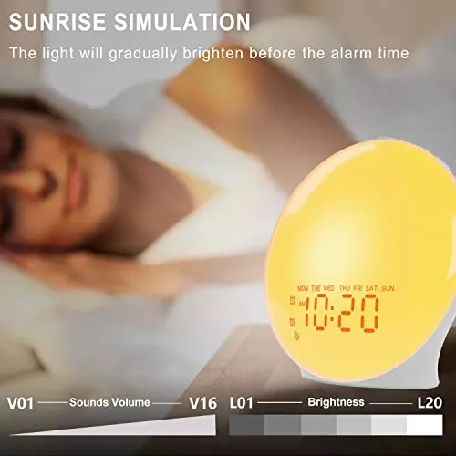 Reloj Despertador Con Luz De Amanecer Para Niños, Personas Q