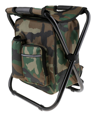 Silla De La Mochila Que Acampa Camuflaje