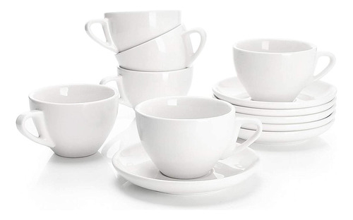 Set De Tazas Sweese Porcelana 177 Ml Blanco 6