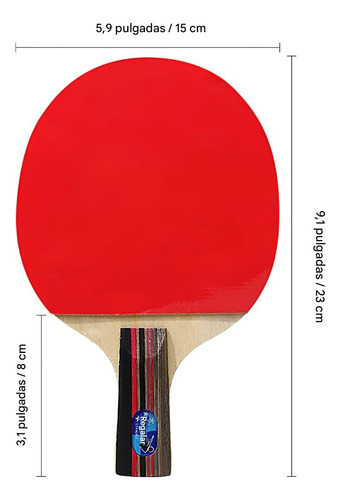 Kit De Paletas Ping Pong Mango Corto Con Pelotas
