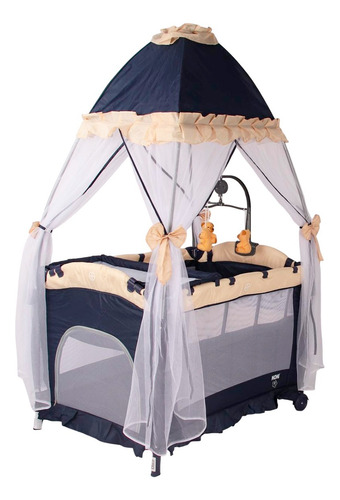 Cuna Corral Con Toldo De Princesa Noni 888 F. Azul Marino Osos