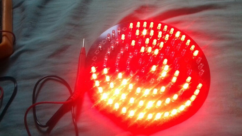 Placa Led Redondo Vermelho Defeito Resistor Queimado