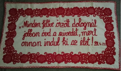 Mantelito Carpeta Grabado En Húngaro Proverbios 4:23