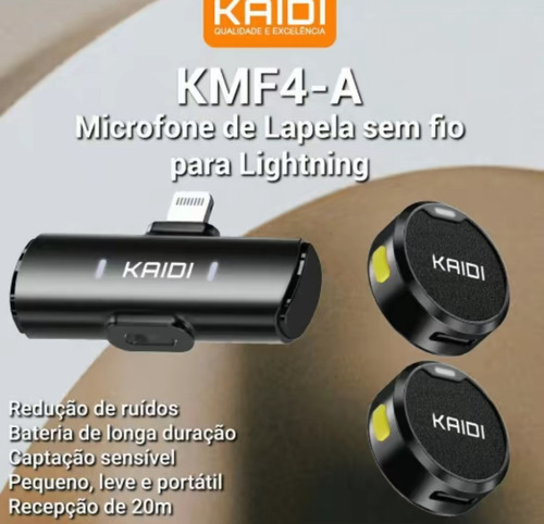 Microfone Lapela Sem Fio Duplo Sem Ruído iPhone Lightning