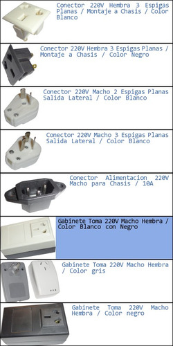 Pack 20x Gabinete Toma 220v Macho Hembra Caja Enchufe Blanco