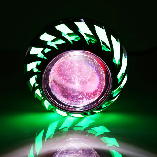 Faro De Motocicleta Led Lente De Proyector Único Halo