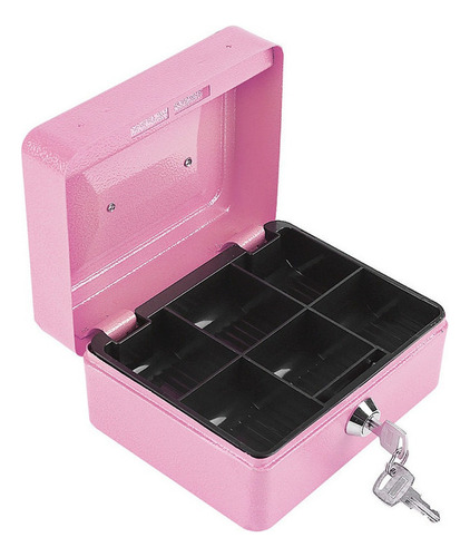 Monedero pequeño portátil de acero con cerradura 1 unidad color rosa