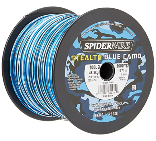 Spiderwire Stealth Superline, Blue Camo, 50lb Ten Glyuv