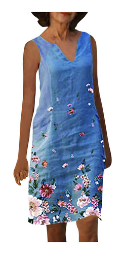 Vestido De Chaleco Sin Mangas Con Estampado Floral Para Muje Vestido De Chaleco Sin Mangas Con Estampado Floral Para Muje