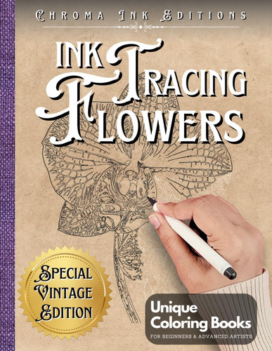 Libro: Ink Tracing Flowers: Vintage Explorers Flower Colori