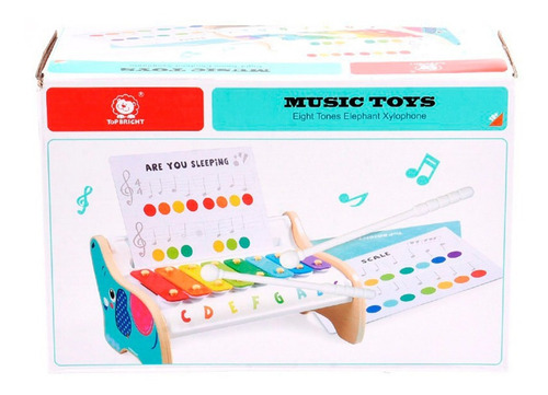 Imagen 4 de 7 de Piano Xilofon Elefante Infantil - Didácticos Top Bright