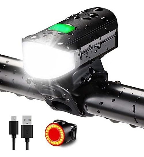 Set Luces Bicicleta 1500lm Recargable Usb, Impermeable