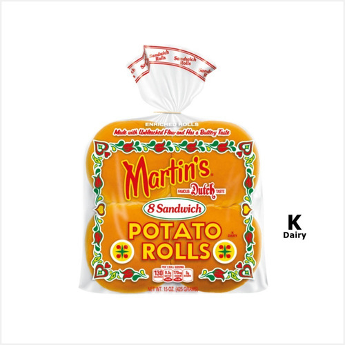 Pan Martins Potato Rolls X 8 Panes  Precio X 1 Bolsa 