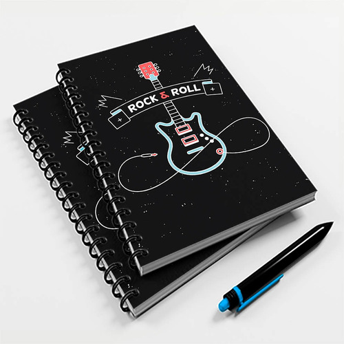 Caderno Universitário 10 Matérias Rock And Roll